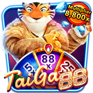 TaiGa 88 slot game icon featuring a stylish tiger character holding diamonds, with a multiplier of up to 8,800x.
