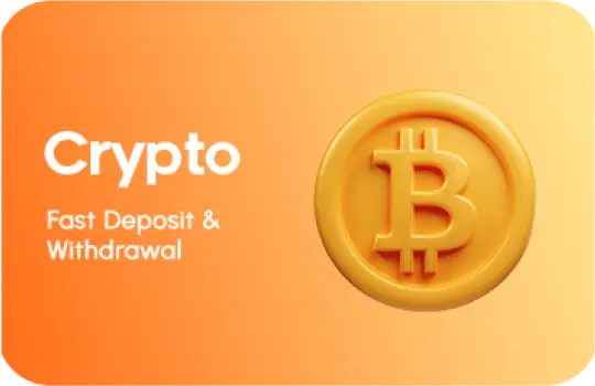 Bitcoin logo icon representing fast cryptocurrency deposits and withdrawals.