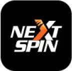 NextSpin logo in white and orange text on a black background.